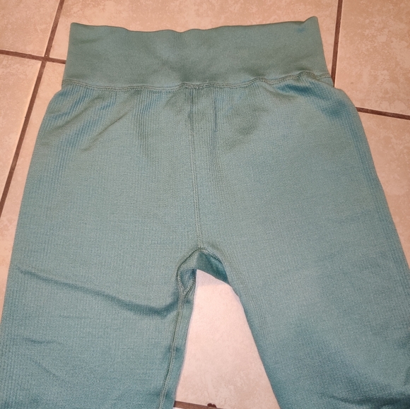 Sexy High Waist Spandex Tights Pastel Mint Stretchy Bodycon Pants Gym Yoga - Picture 8 of 10